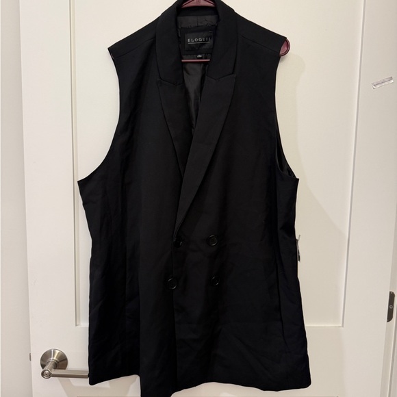 NWT Eloquii Longline Double Breasted Blazer Vest - Picture 5 of 8